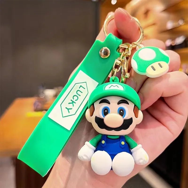 10styles Super Mario Keychain Mario Bros Luigi Toad Yoshi Bowser Action Figure Model Pvc Cartoon Bag Doll Pendant Toys Gift - AZ Games Co.