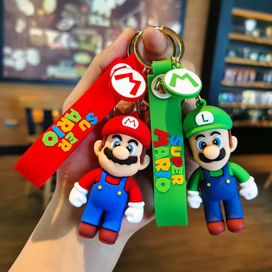 10styles Super Mario Keychain Mario Bros Luigi Toad Yoshi Bowser Action Figure Model Pvc Cartoon Bag Doll Pendant Toys Gift - AZ Games Co.