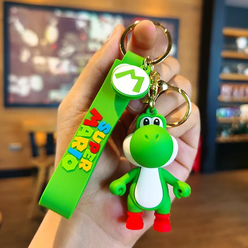 10styles Super Mario Keychain Mario Bros Luigi Toad Yoshi Bowser Action Figure Model Pvc Cartoon Bag Doll Pendant Toys Gift - AZ Games Co.