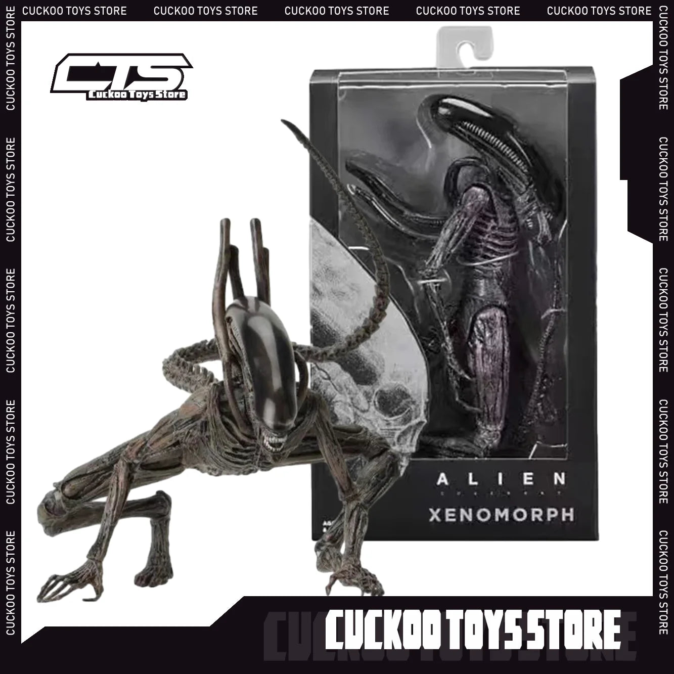 Neca Alien Xenomorph Covenant Action Figure 7" Scale Contract Black Alien Collectable Model Toy Present Gifts 22cm - AZ Games Co.