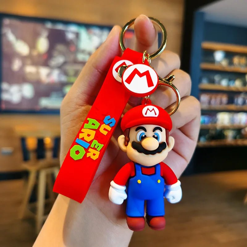 10styles Super Mario Keychain Mario Bros Luigi Toad Yoshi Bowser Action Figure Model Pvc Cartoon Bag Doll Pendant Toys Gift - AZ Games Co.