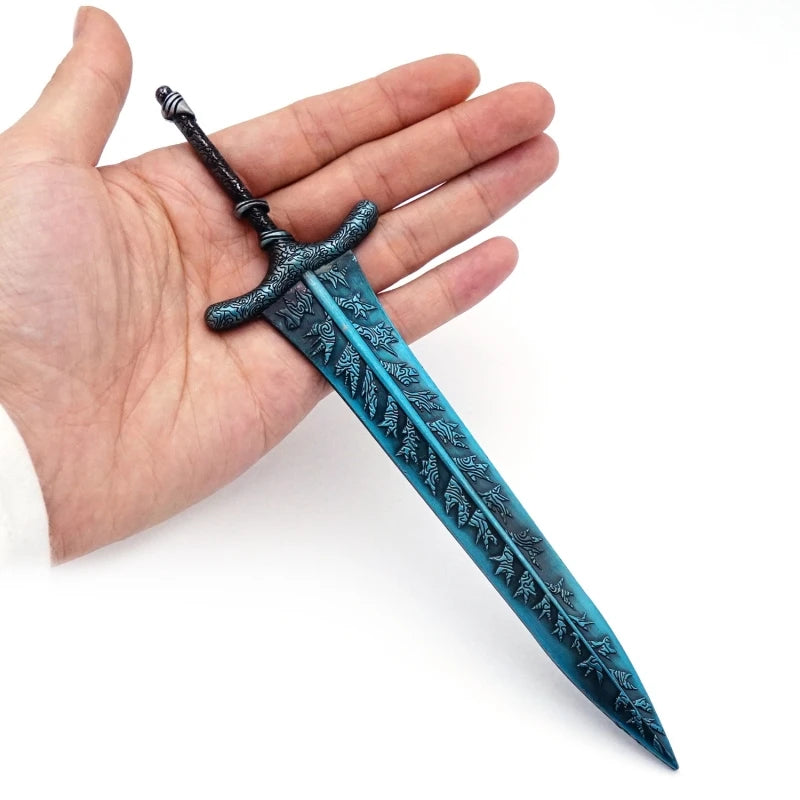 [Hot-Sale] Dark Moon Greatsword Elden Ring Ranni Collectable Weapon Model Full Metal Keychain Pendant Peripheral Sword Model Toy