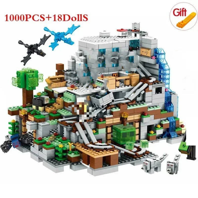 2024 NEW Compatible My World Minecraftinglys Building Village City Tree House Waterfall Warhorse Bricks Toys For Children Gifts - AZ Games Co.