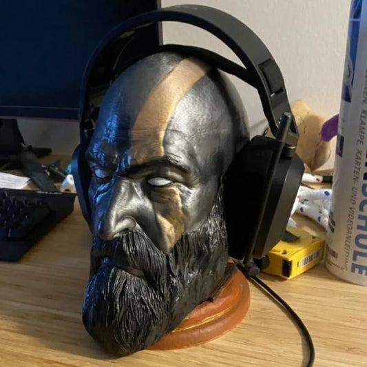 Kratos Headphone Stand – God of War Edition Transform Your Desk into a Spartan Shrine – Perfect for Gamers, Collectors, and Warriors - AZ Games Co.