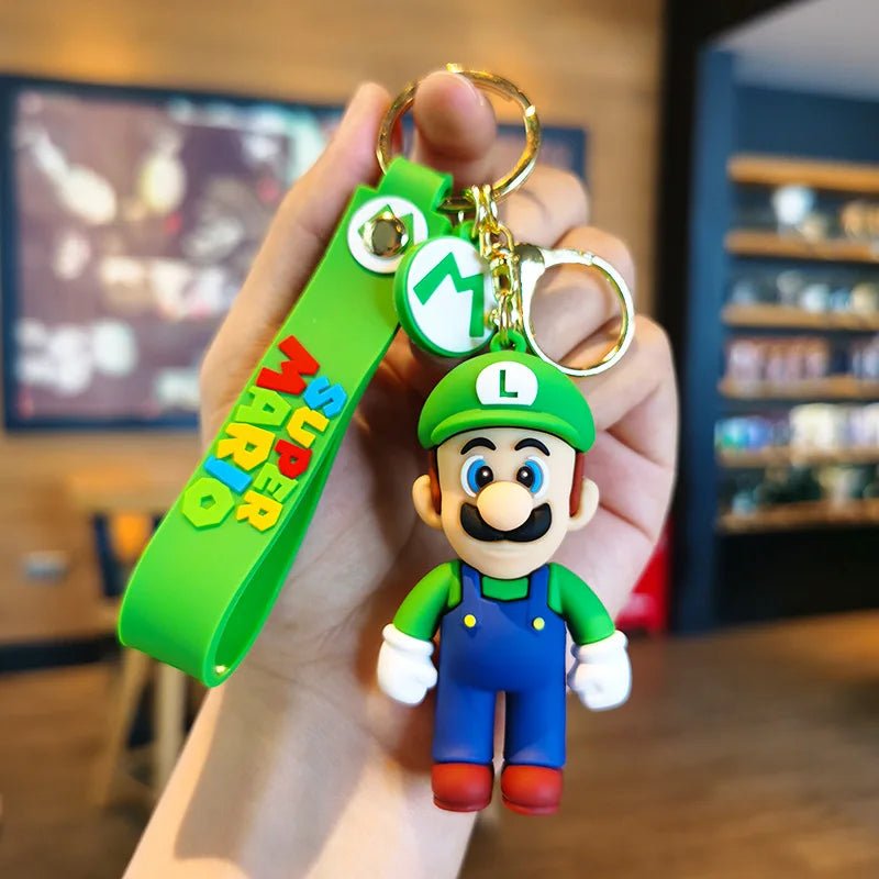 10styles Super Mario Keychain Mario Bros Luigi Toad Yoshi Bowser Action Figure Model Pvc Cartoon Bag Doll Pendant Toys Gift - AZ Games Co.