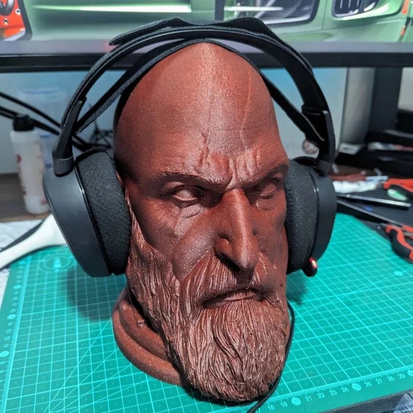 Kratos Headphone Stand – God of War Edition Transform Your Desk into a Spartan Shrine – Perfect for Gamers, Collectors, and Warriors - AZ Games Co.