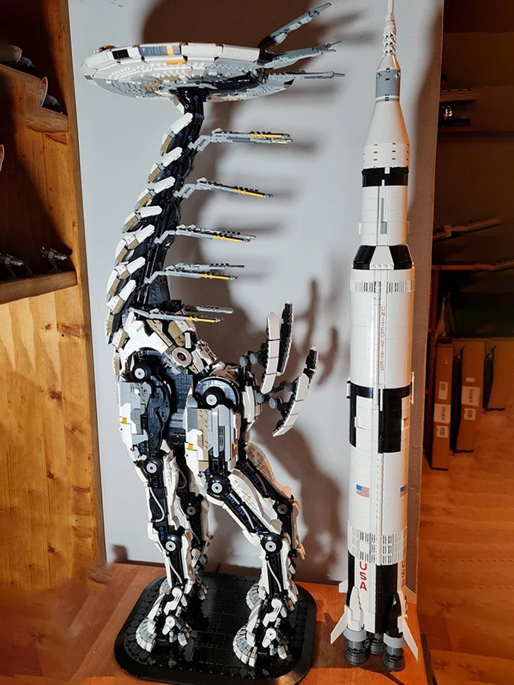 Neue MOC Horizon Zero Dawned Langhals-Biest Actionfigur Baustein Mechanischer Monster Mech Konstruktor Ziegel Spielzeug Geschenke