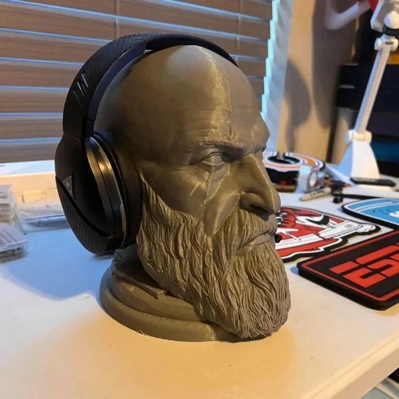 Kratos Headphone Stand – God of War Edition Transform Your Desk into a Spartan Shrine – Perfect for Gamers, Collectors, and Warriors - AZ Games Co.