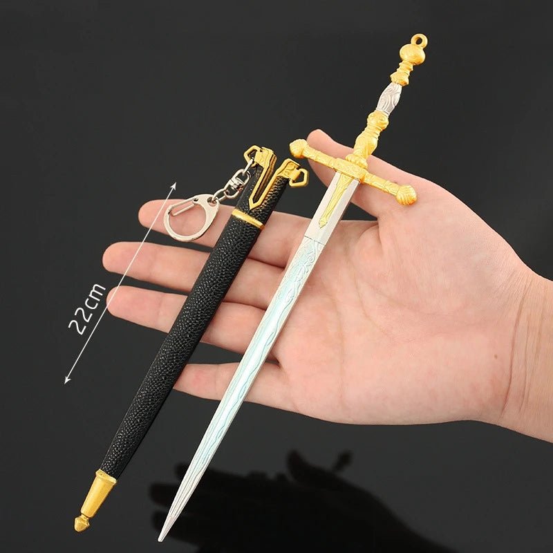 [Hot - Sale] Dark Moon Greatsword Elden Ring Ranni Collectable Weapon Model Full Metal Keychain Pendant Peripheral Sword Model Toy - AZ Games Co.