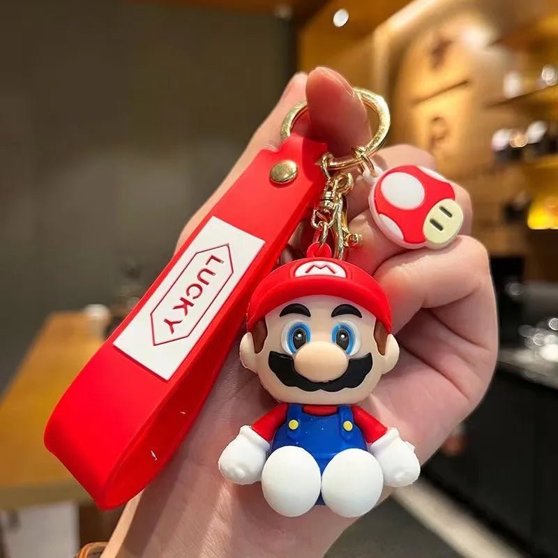 10styles Super Mario Keychain Mario Bros Luigi Toad Yoshi Bowser Action Figure Model Pvc Cartoon Bag Doll Pendant Toys Gift - AZ Games Co.